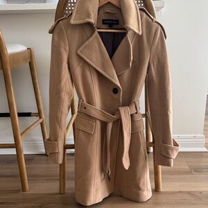 Andrew Marc Cashmere Tan Trench Coat 2